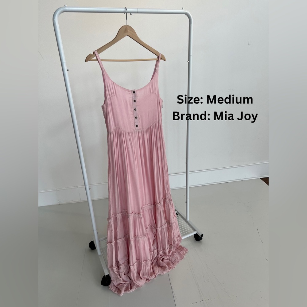 Woman’s pink dress